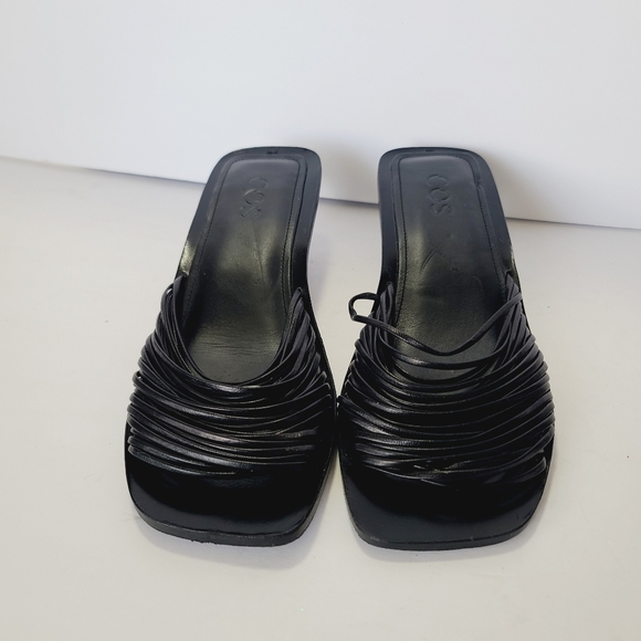 COS Women's Black Woven Strappy Heels Size 7 - Picture 2 of 7
